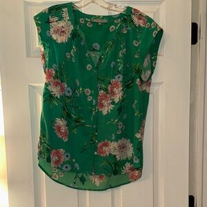 Daniel Rainn Green Floral Blouse